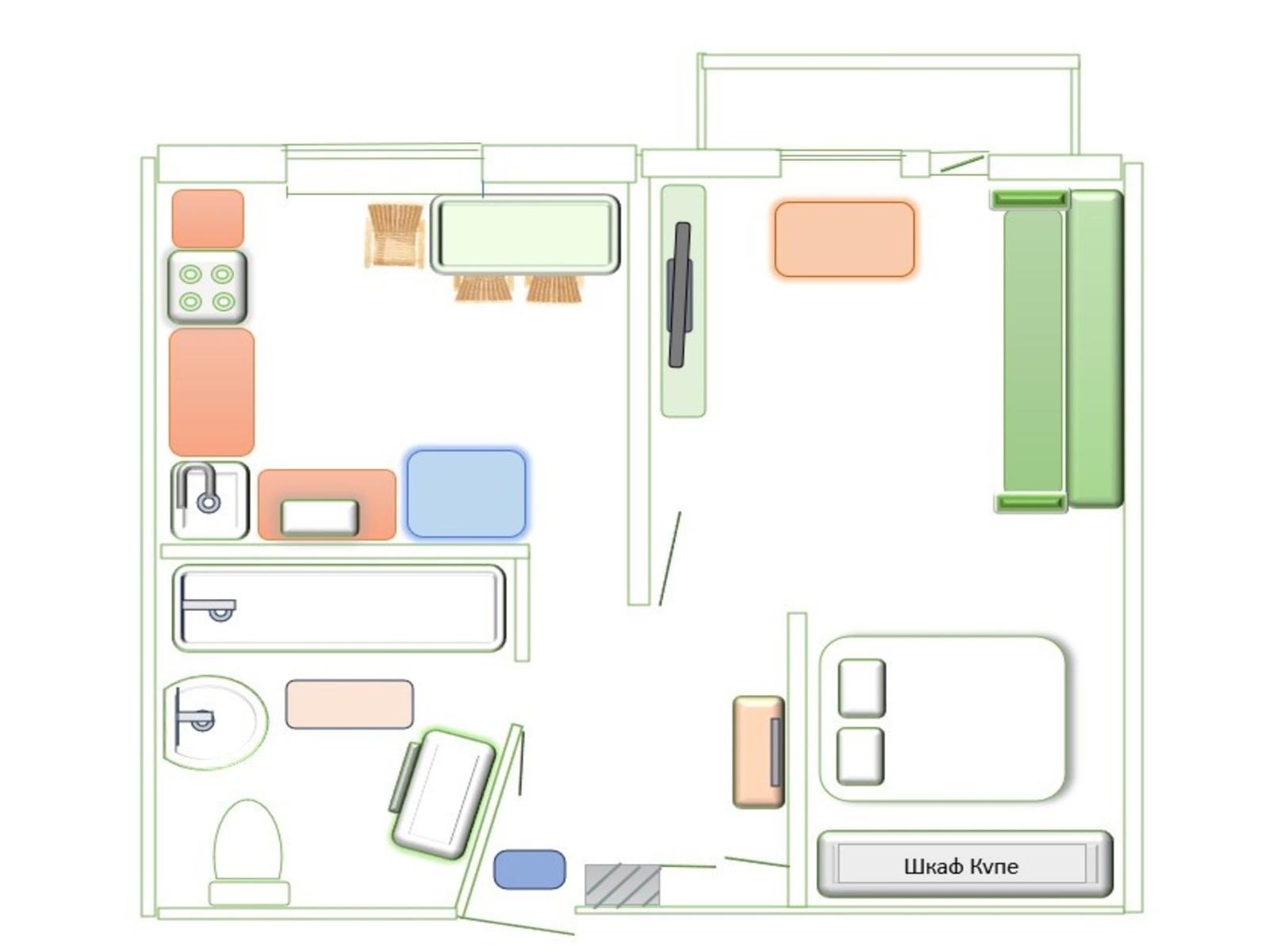 1к кв Home Time Apart для 4 гостей на Некрасовской